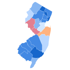 Results by county:
Booker--70-80%
Booker--60-70%
Booker--50-60%
Booker--40-50%
Pallone--40-50%
Holt--50-60% 2013 NJ Senate Special Election Map Democratic Primary.svg