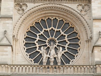 The earliest rose window, on the west façade (about 1225)
