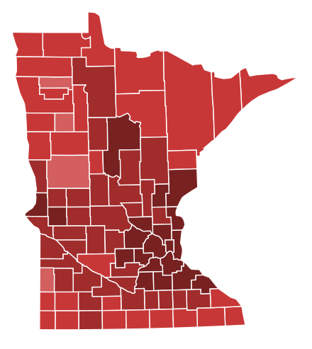 Results by county:  Map legend   Lewis—80–90%   Lewis—70–80%   Lewis—60–70%   Lewis—50–60%