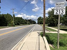 MD 213 in Cecilton 2021-08-19 13 28 30 View north along Maryland State Route 213 (Bohemia Avenue) just north of Maryland State Route 282 (Main Street) in Cecilton, Cecil County, Maryland.jpg