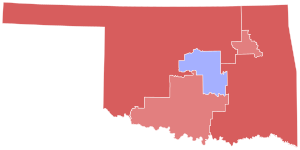 2022 Oklahoma gubernatorial election results map by congressional district.svg