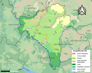 Mappa a colori che mostra l'uso del suolo.