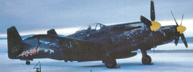 F-82H 46-387 in the Alaskan snow, about 1950