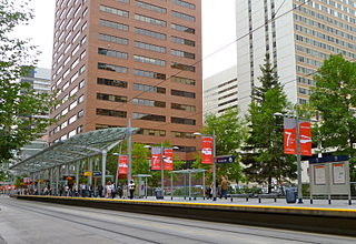 <span class="mw-page-title-main">7 Street SW station</span> Light rail station in Calgary, Alberta, Canada