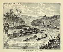 The bait and trap tactic of sea dayak A canoe fight of sea dayak.jpg