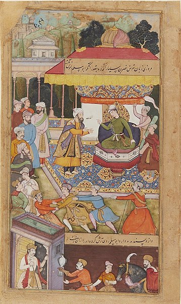 File:Abu Muslim chastises a man for telling tales, Folio from the Ethics of Nasir (Akhlaq-e Nasiri) by Nasir al-Din Tusi (fol. 248r).jpg