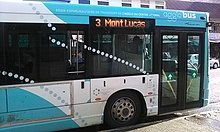 An Agglo bus, public transport, in the city of Cayenne, French Guiana