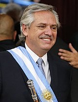 The announcement of the lockdown by President Alberto Fernandez was generally well received, although there were concerns with its economic impact. Alberto fernandez presidente (cropped).jpg