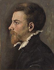 Portrait of a bearded man in profile