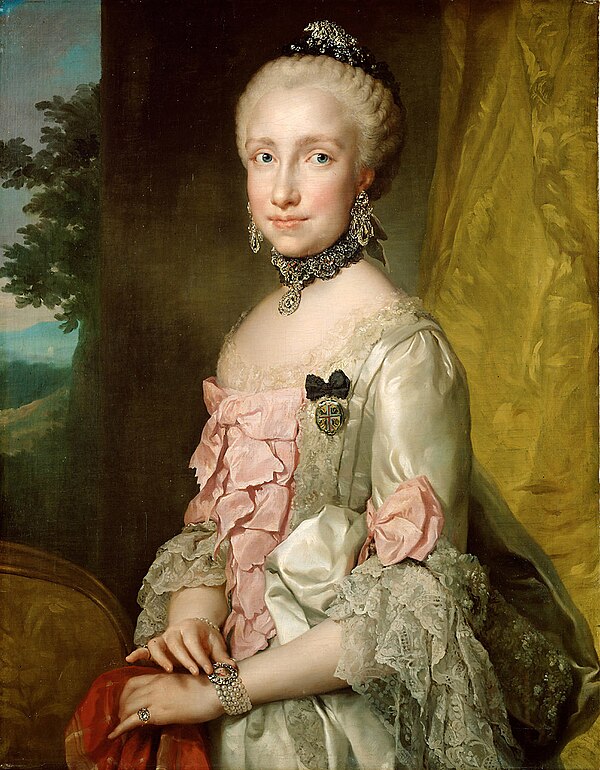 Maria Luisa at the time of her marriage in 1764 (by Anton Raphael Mengs)