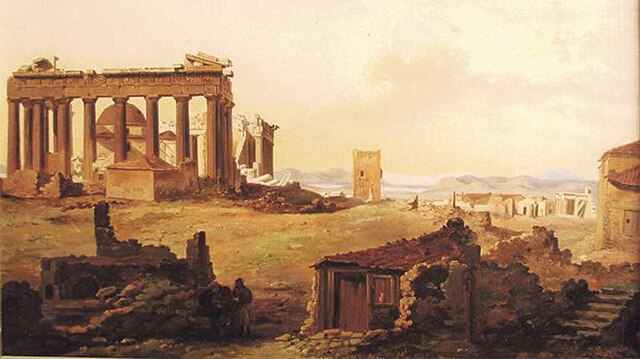 Lord Lindsay invited the artist Antonio Schranz to Palmyra, as a part of his well armed caravan in 1837