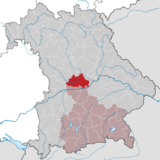 Landkreis Eichstätts läge i Bayern