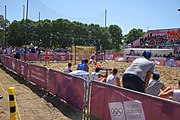 Deutsch: Beachhandball bei den Olympischen Jugendspielen 2018 in Buenos Aires; Tag 7, 13. Oktober 2018; Jungen, Halbfinale – Spanien-Kroatien 2:1 English: Beach handball at the 2018 Summer Youth Olympics in Buenos Aires at 13 October 2018 – Boys Semifinal – Spain-Croatia 2:1 Español: Handball de playa en los Juegos Olimpicos de la Juventud Buenos Aires 2018 en 13 de octubre de 2018 – Semifinales de chicos - España-Croacia 2:1