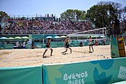 Deutsch: Beachvolleyball bei den Olympischen Jugendspielen 2018; Tag 11, 17. Oktober 2018; Jungen, Spiel um Platz 3 – Argentinien-Ungarn 2:0 (21–15/21–15) English: Beach volleyball at the 2018 Summer Youth Olympics at 17 October 2018 – Bronze Medal Match – Argentina-Hungary 2:0 (21–15/21–15)