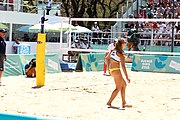 Deutsch: Beachvolleyball bei den Olympischen Jugendspielen 2018; Tag 9, 15. Oktober 2018; Mädchen, Viertelfinale: Puerto Rico-Russland 0–2 (12–21/10–21) English: Beach volleyball at the 2018 Summer Youth Olympics at 15 October 2018 – Girls Quarterfinals: Puerto Rico-Russia 0–2 (12–21/10–21)