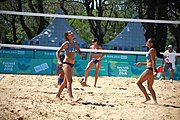 Deutsch: Beachvolleyball bei den Olympischen Jugendspielen 2018; Tag 8, 14. Oktober 2018; Mädchen, Achtelfinale – Mexiko-China 0:2 (15–21/16–21) English: Beach volleyball at the 2018 Summer Youth Olympics at 14 October 2018 – Girls Round of 16 – Mexico-China 0:2 (15–21/16–21)