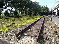 Bekas rel untuk restoran Stasiun Gambir, 2018.jpg