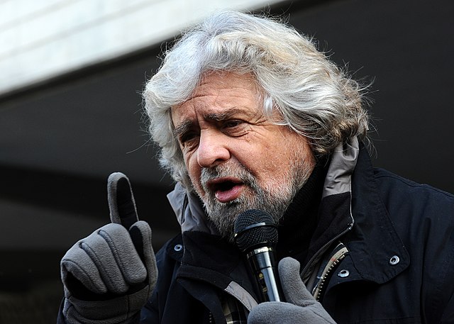 Beppe Grillo in Trento during the 2013 electoral campaign