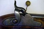 Thumbnail for File:Birmingham Borough Police flint action gun issued 1840 lock.jpg