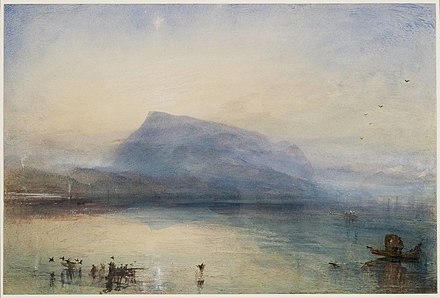 Тернер форум. Уильям Тернер (1775-1851). Гора Риги вид на Люцернское озеро на Восходе Уильям Тернер.