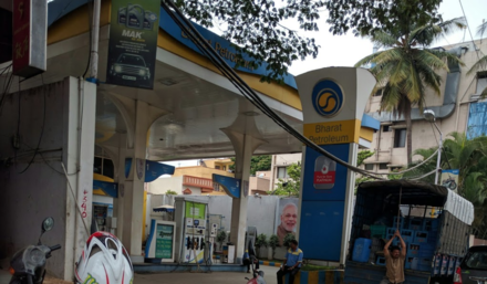 BPCL petrol filling station at Basaveshwaranagara, Bengaluru, Karnataka