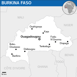 Location of بورکینافاسو