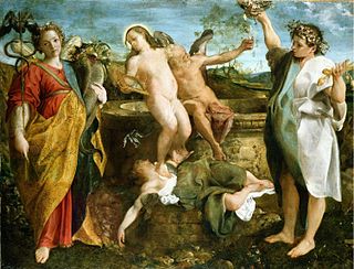 <i>An Allegory of Truth and Time</i> Painting by Annibale Carracci