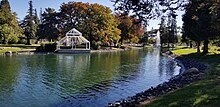 Sequoia Lake at CSU Stanislaus. CSU Stanislaus Crowell Rd Water Feature.jpg