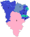 Carte de circonscriptions des Yvelines avec couleur politique à la suite des élections de 1973