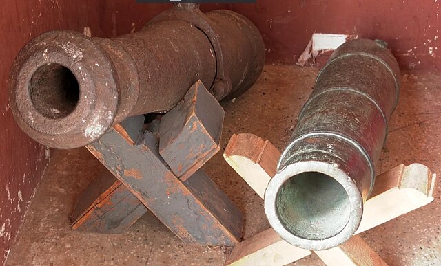 The Portuguese cannons in the National museum of Paro.