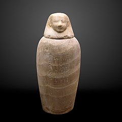 Canopic jar of Uahibre with human head plug-MAHG 022006