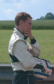 Kerr after crashing out of an F3 race at Castle Combe in 2002. Castle Combe Circuit MMB 30C Robbie Kerr.jpg