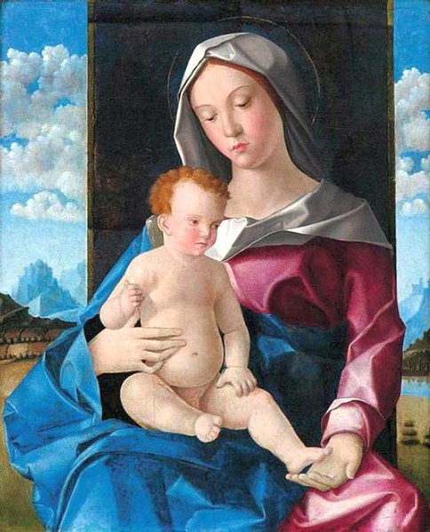 La Madonne et l'enfant de Vincenzo Catena au Muzeum Czartoryskich.