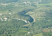 Veduta aerea della Cava del Rivettazzo e del Calancon del vento.