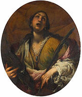 Saint Catherine of Alexandria . Between 1617 and 1661 date QS:P,+1650-00-00T00:00:00Z/7,P1319,+1617-00-00T00:00:00Z/9,P1326,+1661-00-00T00:00:00Z/9 . oil on panelmedium QS:P186,Q296955;P186,Q106857709,P518,Q861259. 81.5 × 69 cm (32 × 27.1 in). Amsterdam, Rijksmuseum Amsterdam.