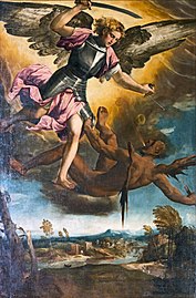San Michele bat Lucifer de Bonifacio de 'Pitati
