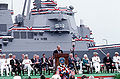 Cheney delivering speech at the commissioning of an AEGIS ship