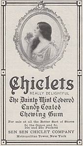 1912 advertisement Chicklets ad 1912.jpg