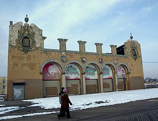 Childs Restaurants (Riegelmann Boardwalk location) landmark building in Coney Island, Brooklyn, New York