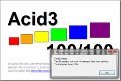 Google Chrome Acid3-testissä vuonna 2011.