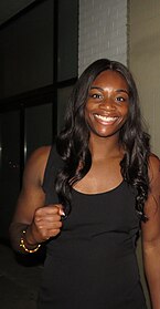 Claressa Shields professional boxer and professional mixed martial artist. Claressa Shields (27143341123) (cropped).jpg