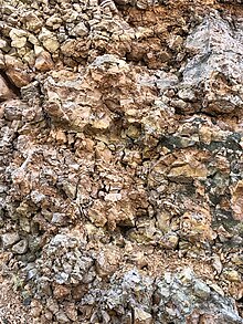 Wall of clinker in a roadcut Clinker(2).jpg