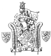 Ostrich feather supporters for Thomas de Mowbray, 1st Duke of Norfolk. Complete Guide to Heraldry Fig675.png