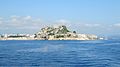 Korfus befästningar.  Utsikt från havet.