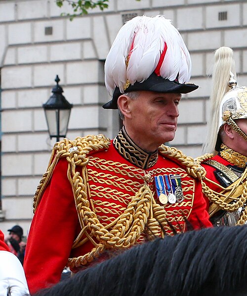 Lord de Mauley as Master of the Horse during the coronation of Charles III in 2023