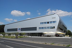 Exterior view of the BallsportArena (August 2017)