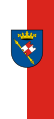 Bannerflagge der Stadt Lauda-Königshofen mit aufgelegtem Wappen
