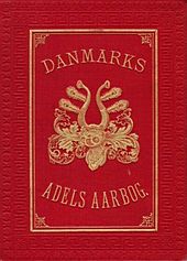 Cover of Danmarks Adels Aarbog (Peerage of the Danish Nobility) Danmarks Adels Aarbog 1910 cropped.jpg