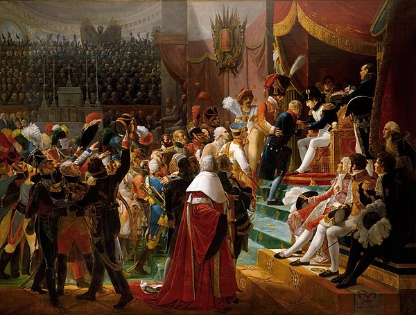 First Légion d'Honneur investiture, 15 July 1804, at Saint-Louis des Invalides by Jean-Baptiste Debret (1812)