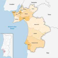 Karte des Distrikts Distrikt Setúbal